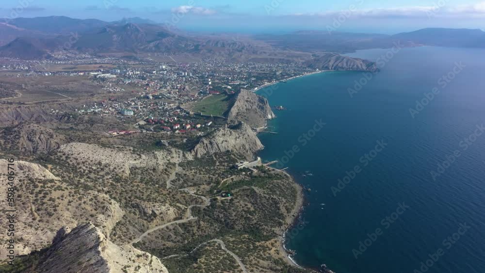 custom made wallpaper toronto digitalView of amazing bay. New World. Crimea. aerial view. 4k drone footage. Amazing mountain road. October.