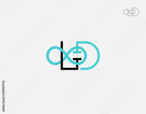 Letter L and G Infinite logotype on white background in vector illustration