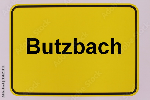 Illustration des Stadteingangsschildes der Stadt Butzbach photo