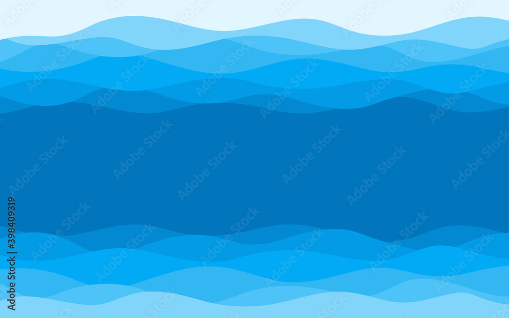 Abstract patterns the deep blue ocean wave banner background vector illustration.