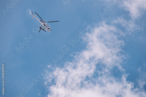 Helicopter Clouds And Blue Sky