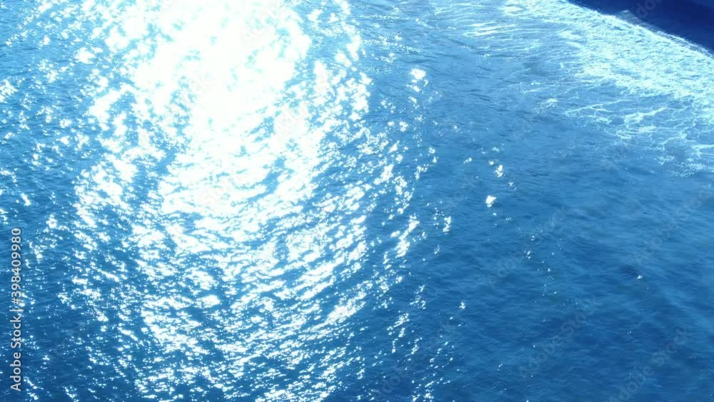Calm Ocean Waves on Beach Glowing Sunlight Aerial Shot L Calm Ocean Waves on Beach Glowing Sunlight Aerial Shot L