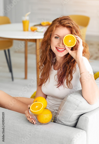 Beautiful young woman with ...