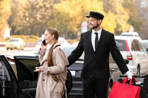 Young businesswoman getting...