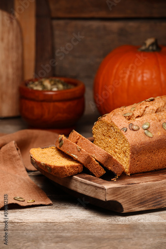 Freshly baked pumpkin bread...