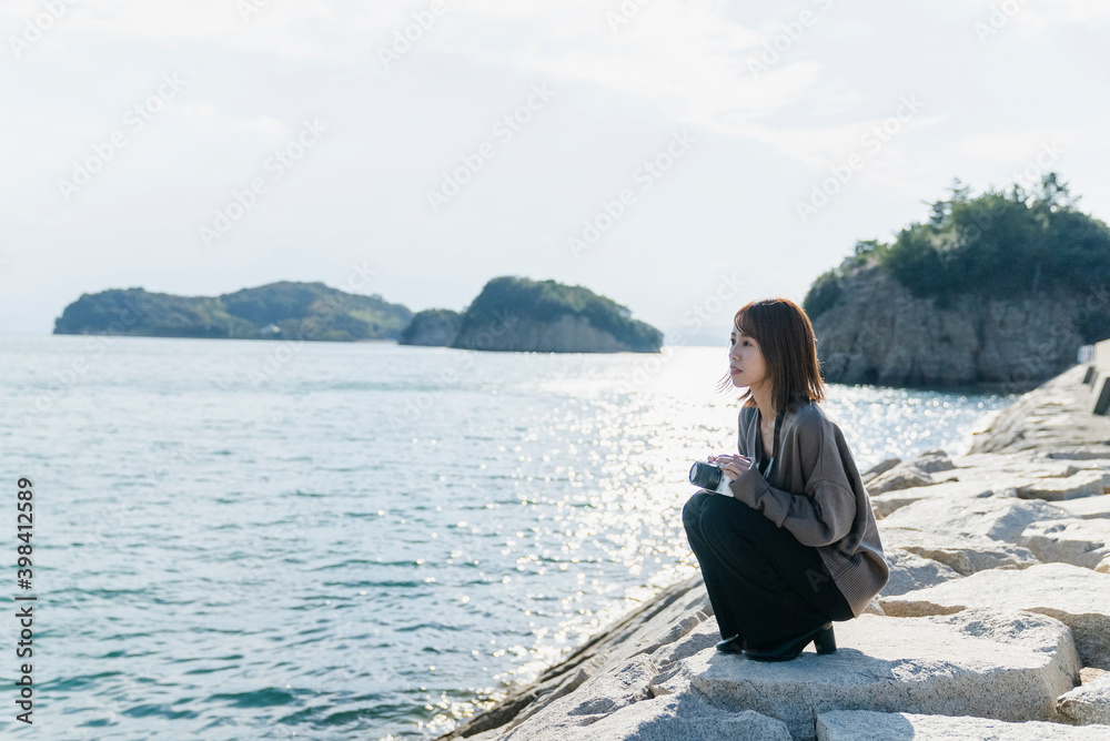 自然の中にいる女性 自然の中にいる女性