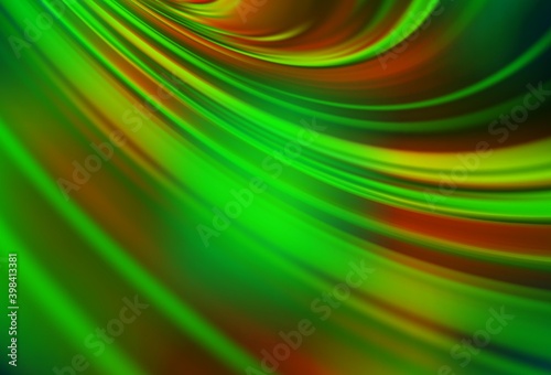 Light Green, Yellow vector blurred shine abstract background.