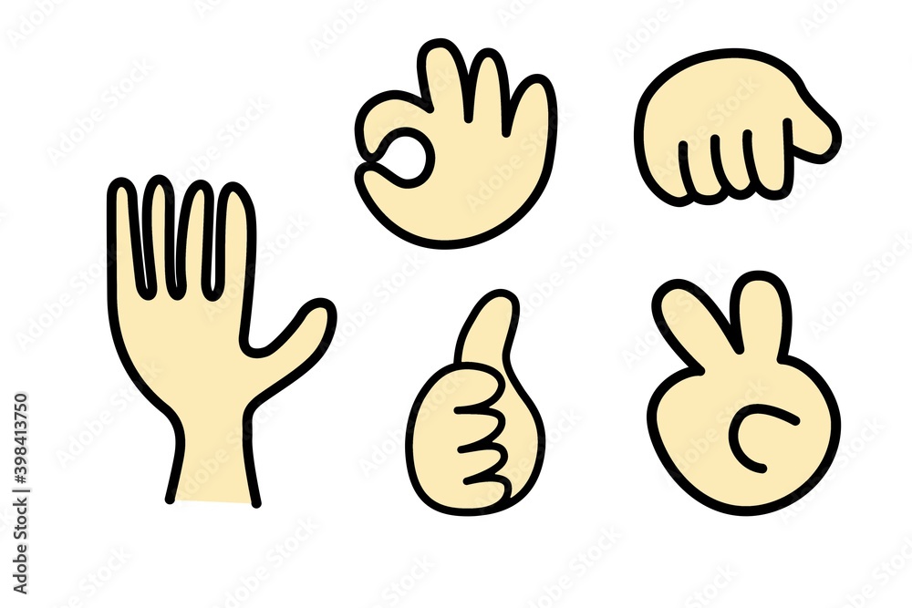 illustration of Cartoon hands sign collection illustration of Cartoon hands sign collection