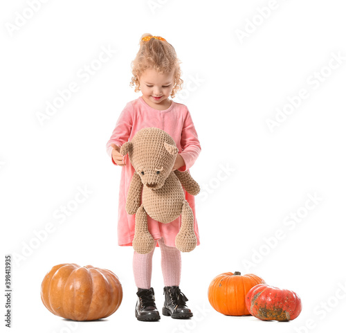 Cute little girl with teddy...