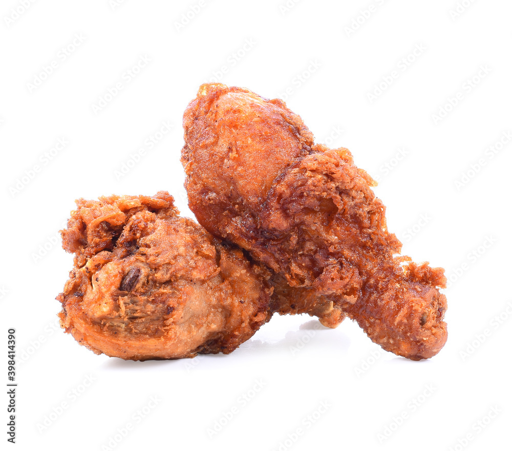 Fried chicken isolated white background Fried chicken isolated white background