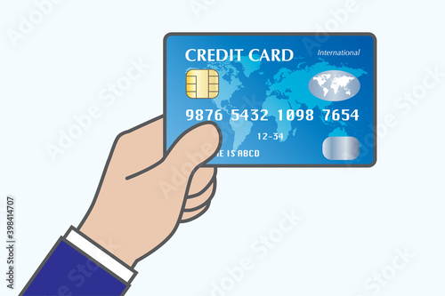 青いクレジットカード キャッシュレス決済 Blue Credit card & Cashless payment