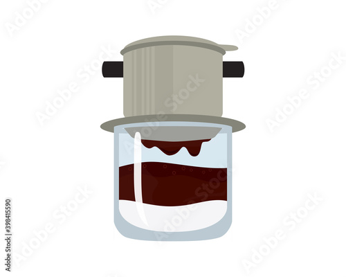 Vietnam Drip Coffee and Beverage Illustration