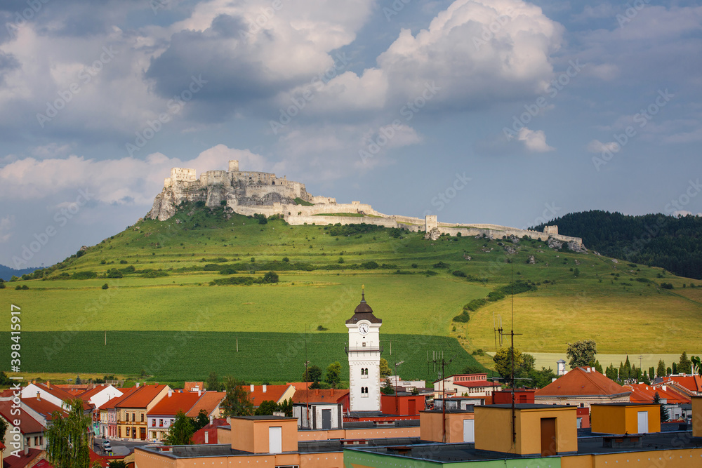 custom made wallpaper toronto digitalSpisske Podhradie with Spis Hrad above, Slovakia.