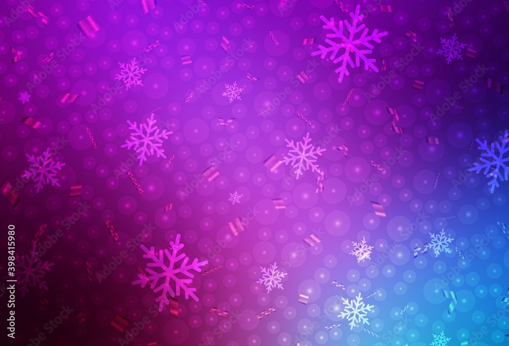 Light Pink, Blue vector background in Xmas style. Light Pink, Blue vector background in Xmas style.