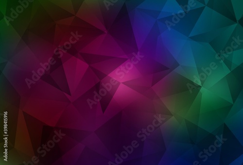 Dark Multicolor vector gradient triangles pattern.