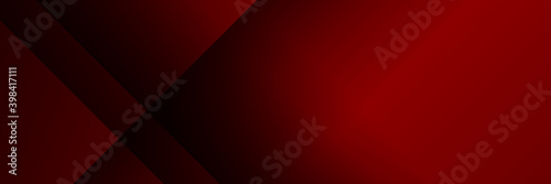 Dark red and black stripes abstract banner design. Geometric tech vector background for wide banner
