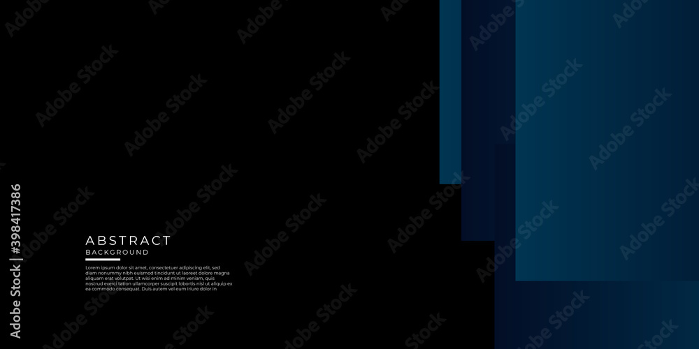 Simple blue background on black background with square shape element design