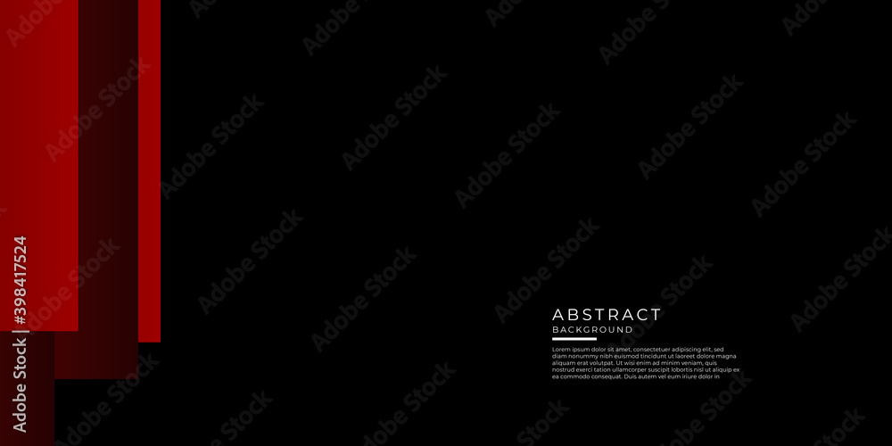 Red abstract background on black background with modern simple business design style