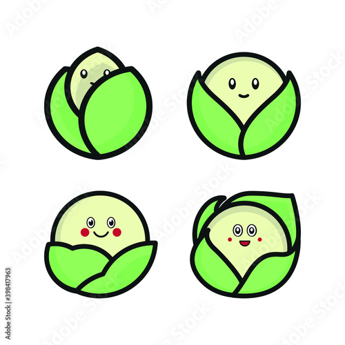 Cauliflower vector cartoon set icon. Vector illustration cabbage on white background. Isolated cartoon set icon cauliflower.