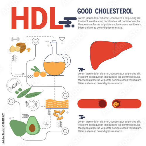 Illustration of high density lipid issue (HDL).