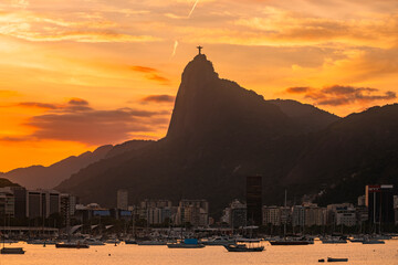 Wandcirkels Rio de Janeiro Rio de Janeiro panorama bij zonsondergang  © Anton Petrus