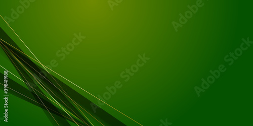 Turquoise green gold abstract background with golden straight line pattern. Art deco ornament vector illustration