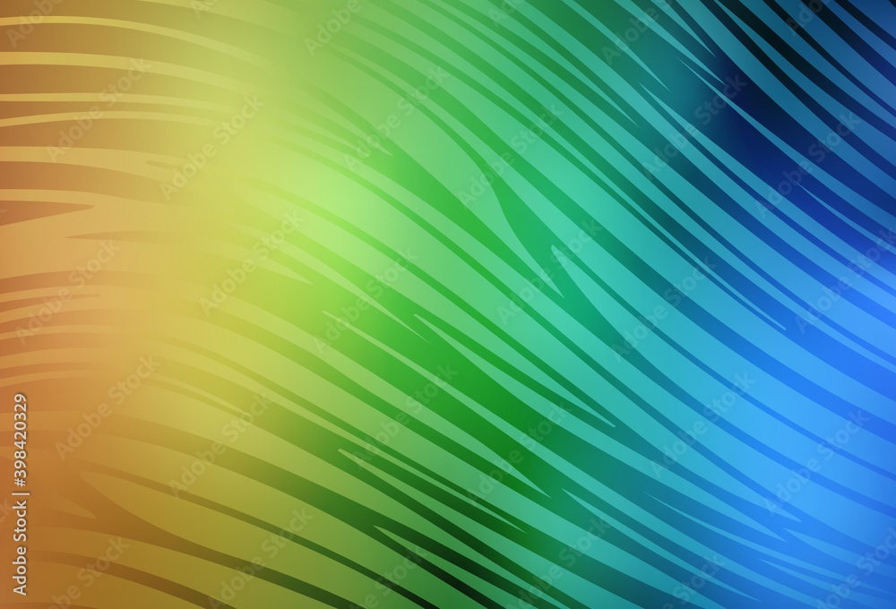 Obraz premium Light Blue, Yellow vector template with bent lines.