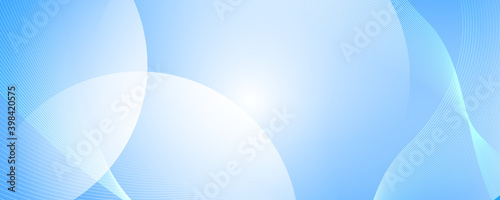 Light blue abstract circle background for wide banner