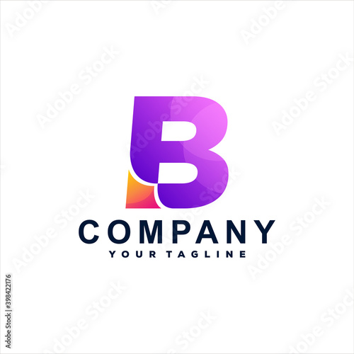 letter b gradient logo design