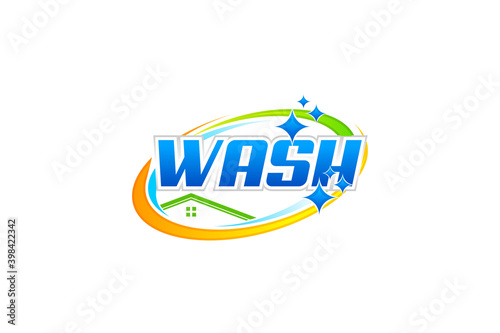 House cleaning logo design, wash house service, moe maintenance service identity symbol, simple minimalist icon modern.