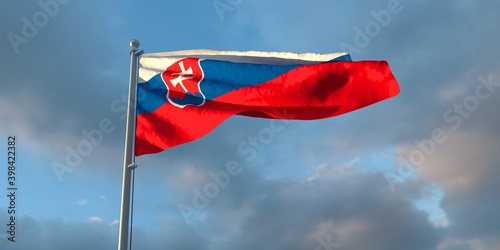 Canvas Print 3d rendering of the national flag of the Slovakia