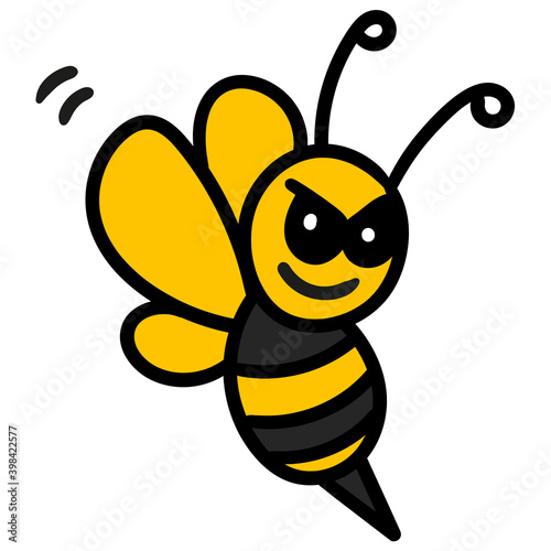 wasp stinging doodle kawaii. doodle icon image