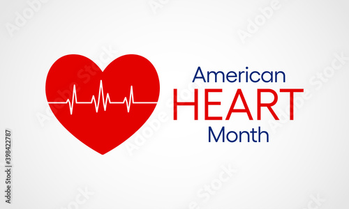 Vector illustration on the theme of National American Heart month observed each year during February across United States.