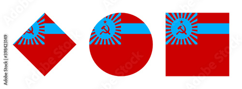 georgian soviet socialist republic flag icon set. isolated on white background	