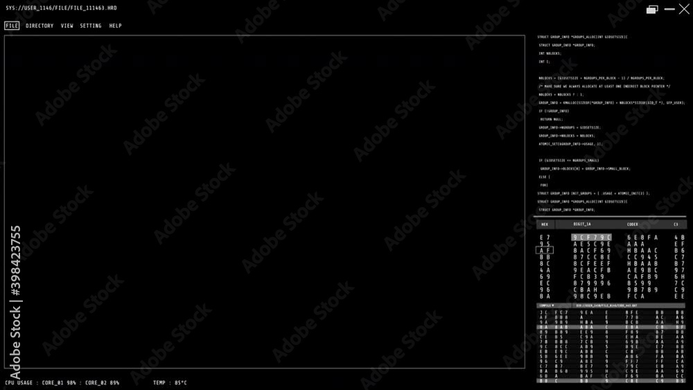 Futuristic user interface for data analyzing screen and copy space