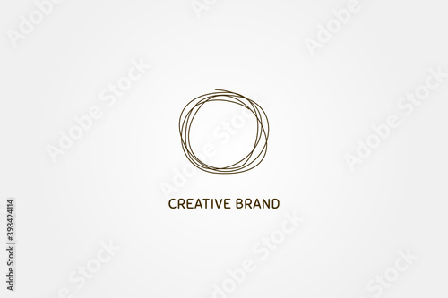 abstract circel yarn, round thread, lace, rope. letter O. dynamic, creative and attractive with elegant color logo