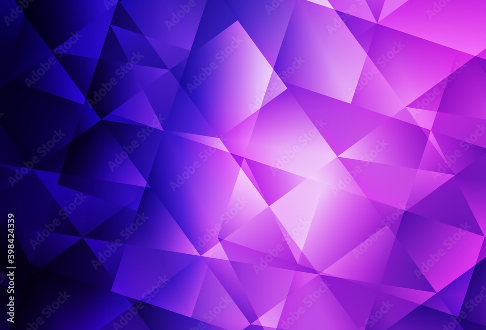 Obraz premium Light Purple, Pink vector shining triangular background.