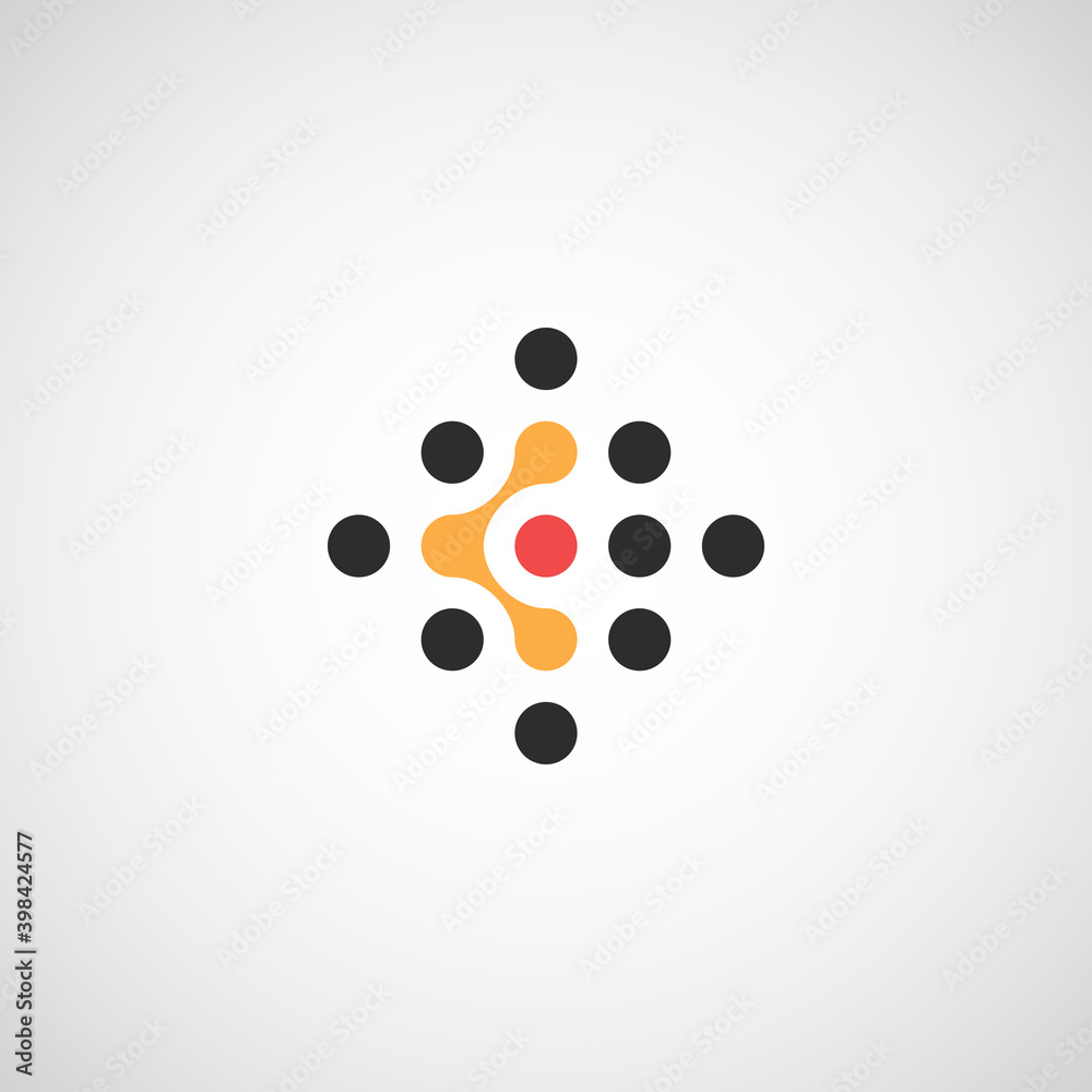 Abstract icon with circle connect icon for web marketing design. Abstract blue background. Technology concept. Vector illustration flat design. Global network connection concept