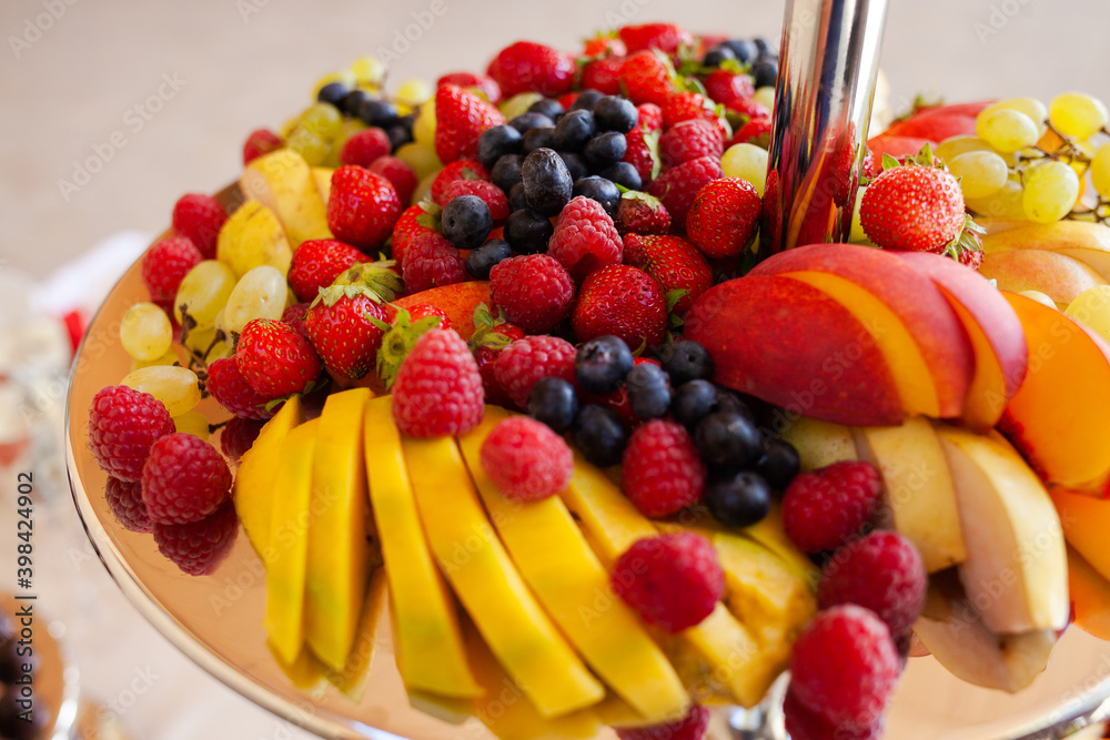 beautiful fruit bar on the wedding table beautiful fruit bar on the wedding table