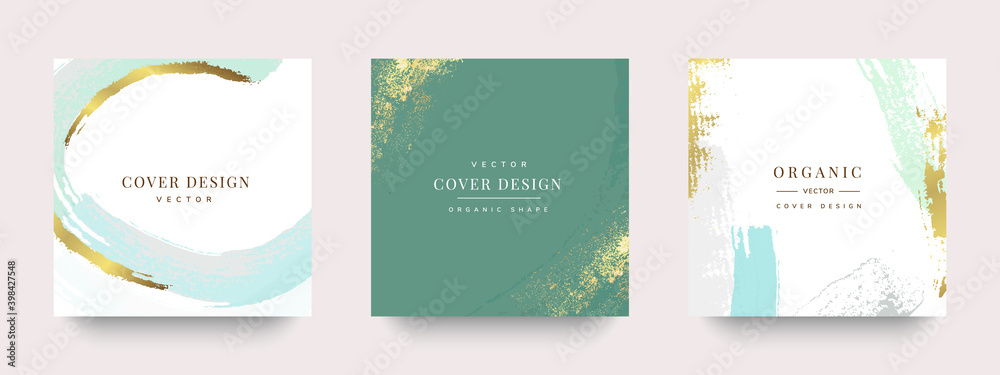 Obraz Luxury cover design and social media stories and post template vector set.