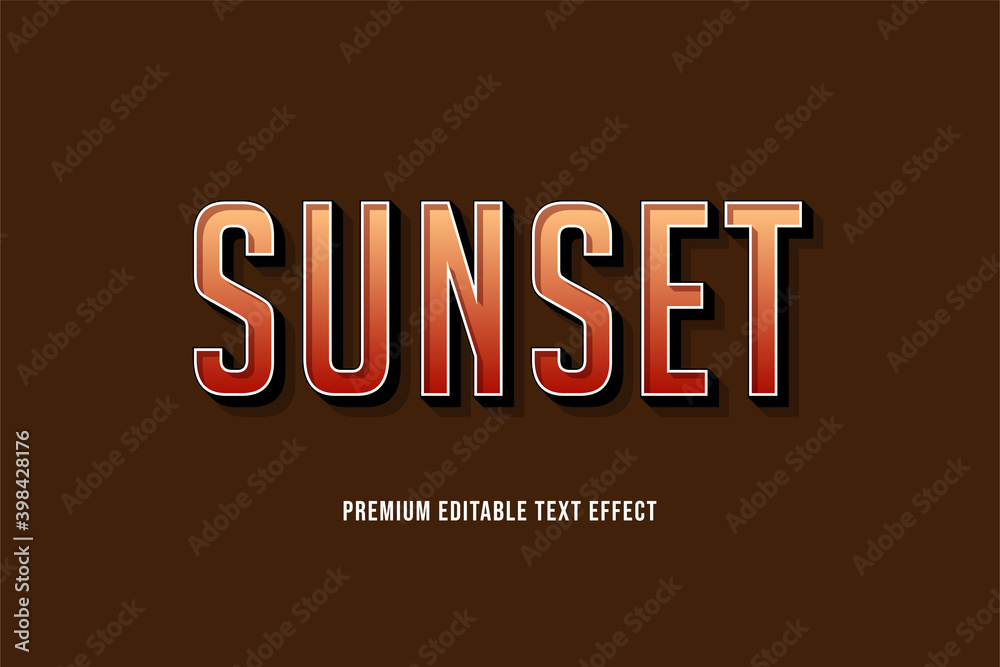 Obraz premium Sunset - Premium Editable text Effect