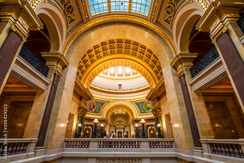 Wisconsin State Capitol inside view in Madison City of USA