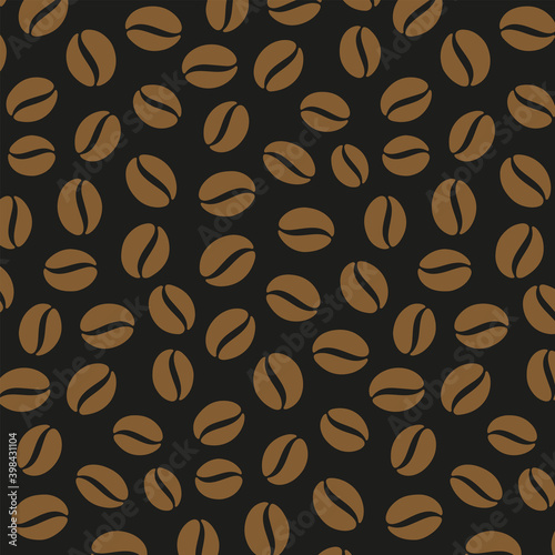 Dark Coffee Beans Seamless Pattern