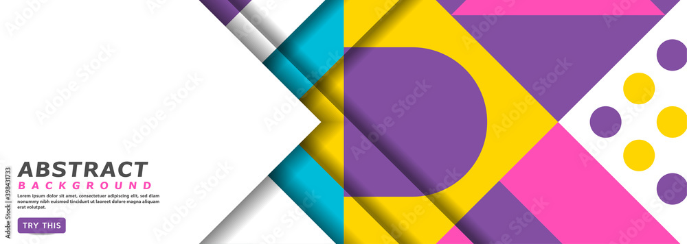 Abstract Colorful Geometric Background Design. Modern Memphis Background Design, Usable for Background, Wallpaper, Banner, Poster, Brochure, Card, Web, Presentation. 