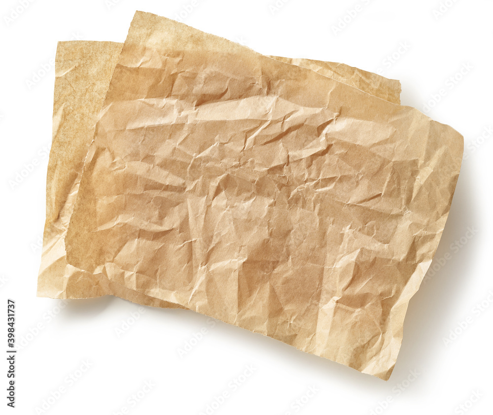crumpled brown baking paper sheets crumpled brown baking paper sheets