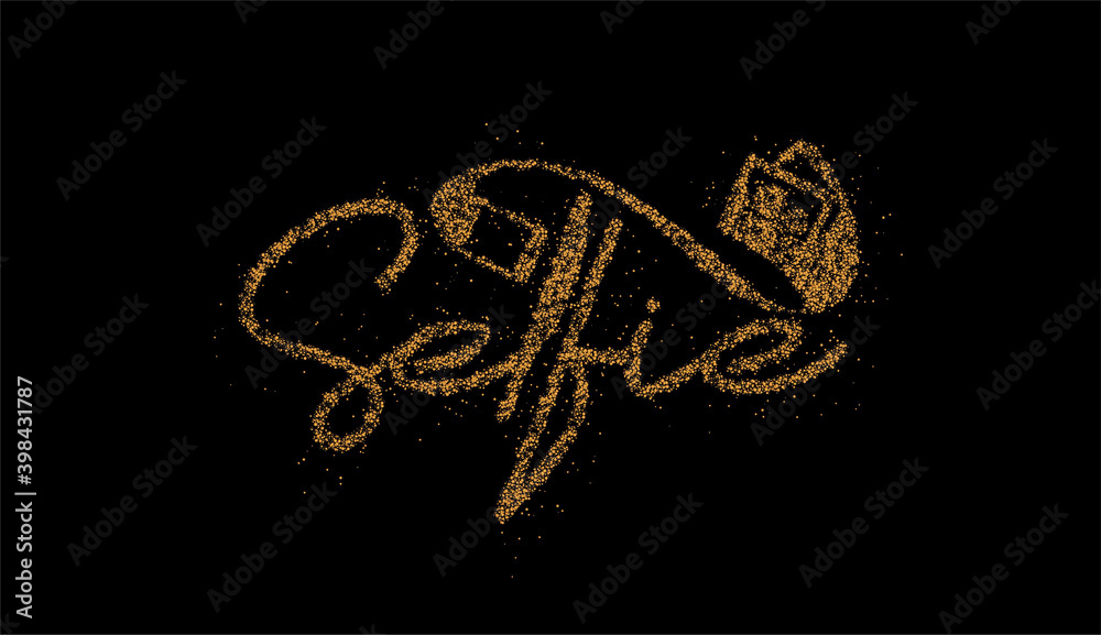 Selfie Point Calligraphic flat line Style Text Vector illustration Design. Selfie Point Calligraphic flat line Style Text Vector illustration Design.