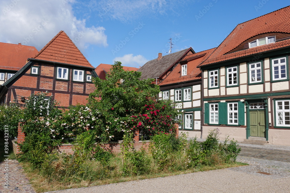 Kirchenplatz und Canalstraße in Grabow an der Elde in Mecklenburg-Vorpommern