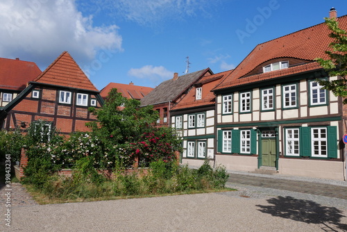 Canalstraße und Kirchenplatz in Grabow (Elde) in Mecklenburg-Vorpommern