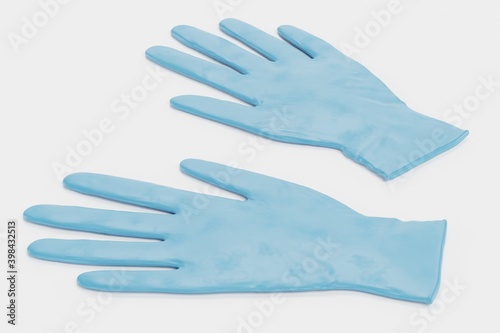 Realistic 3D Render of Latex Gloves