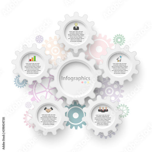 Vector illustration of an infographic template for business analysis, team work, presentations, graph, diagrams.